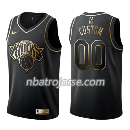 Män New York Knicks Tröja Skräddarsydda Nike Svart Guld Edition Swingman